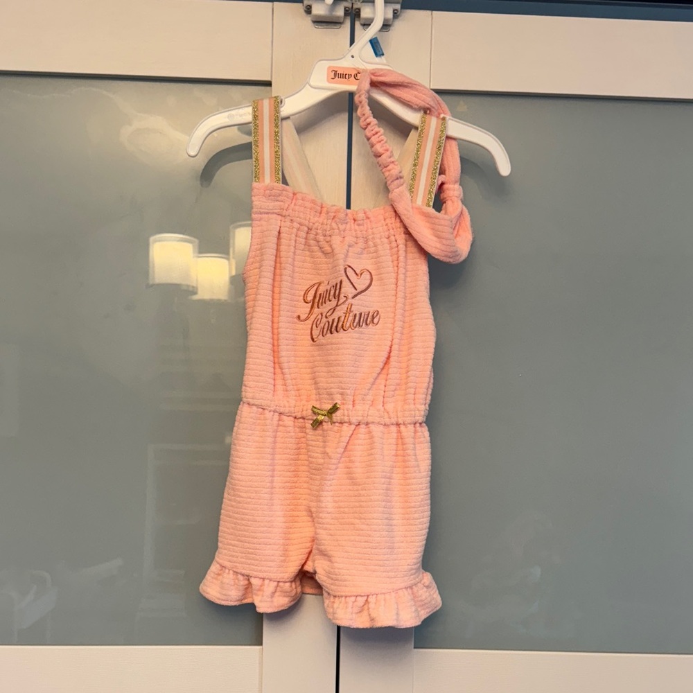 Juicy Couture Peach Striped Playsuit